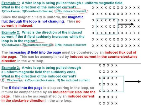 What is the direction of the induced current?