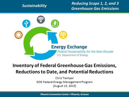 Phoenix Convention Center Phoenix, Arizona Inventory of Federal Greenhouse Gas Emissions, Reductions to Date, and Potential Reductions Sustainability Reducing.