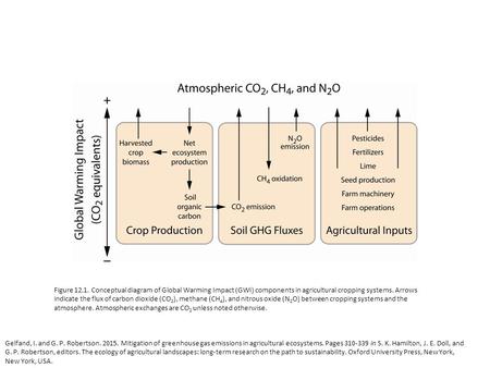 Gelfand, I. and G. P. Robertson. 2015. Mitigation of greenhouse gas emissions in agricultural ecosystems. Pages 310-339 in S. K. Hamilton, J. E. Doll,