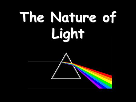 The Nature of Light. Part 1 – Properties of Light Light travels in straight lines: Laser.