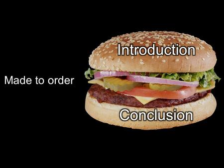 Made to order. Introduction 1.Hook: 2 second rule 1.Background 1.Sentence that tells what paper is about.