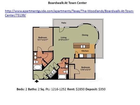 Center/73139/ Boardwalk At Town Center Beds: 2 Baths: 2 Sq. Ft.: 1216-1252.