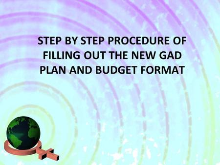 The NEW GAD PLAN AND BUDGET FORMAT