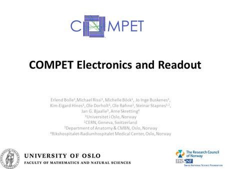 COMPET Electronics and Readout