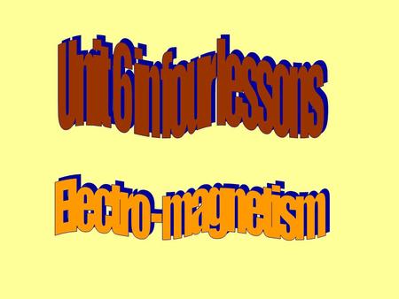 The link between electricity & magnetism N S When a wire moves through a magnetic field a voltage is produced N Moving a magnet moves through a coil of.