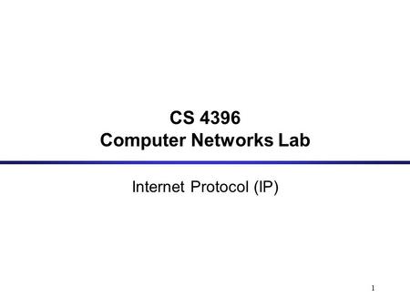 CS 4396 Computer Networks Lab