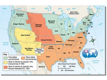 Leading up to Kansas-Nebraska Act Compromise of 1850 dealt w/ Mexican Cession (CA & New Mexico Territory, Utah Territory) Did not deal with land that.