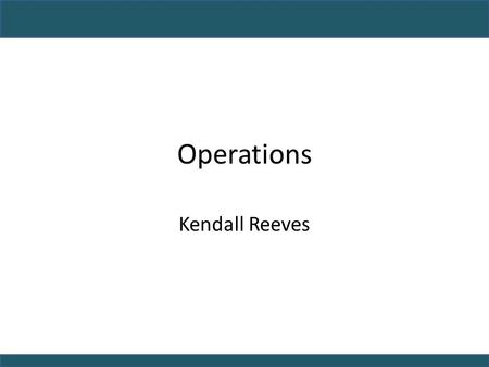 Operations Kendall Reeves. Past Year Commissioned new SDX1 cooling loop after removing foam insert inadvertently left inside (Denis and Joel) Commissioned.