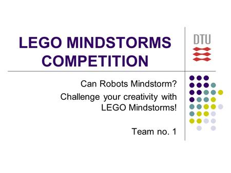 LEGO MINDSTORMS COMPETITION