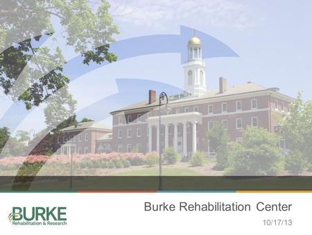 Burke Rehabilitation Center 10/17/13. TABLE OF CONTENTS Rehabilitation Hospital Research Institute Outpatient Division Community Programs.