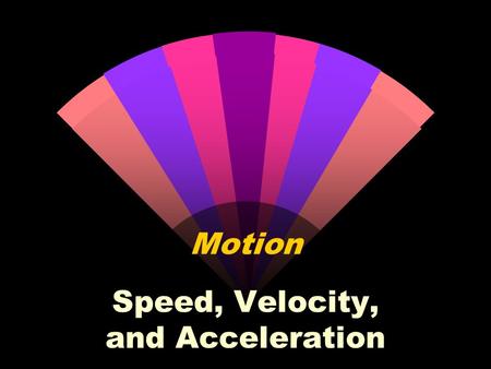 Speed, Velocity, and Acceleration