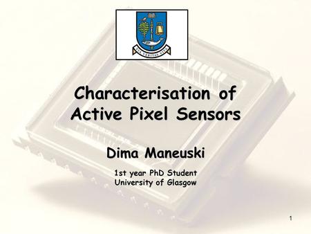 Characterisation of Active Pixel Sensors