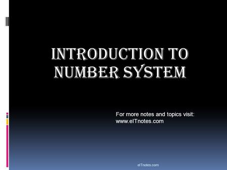 Introduction to Number System