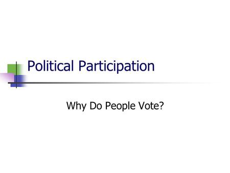 Political Participation