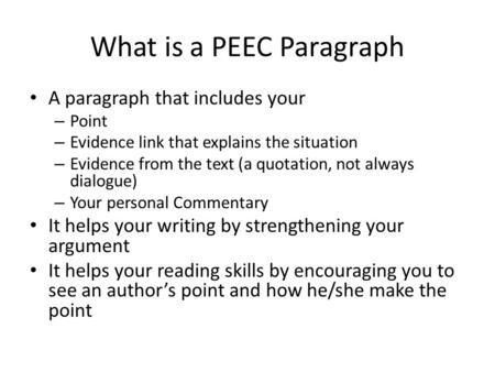 What is a PEEC Paragraph