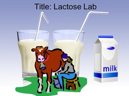 Title: Lactose Lab. Introduction: Background :Enzymes are important components of digestion because they break down large food molecules into smaller.