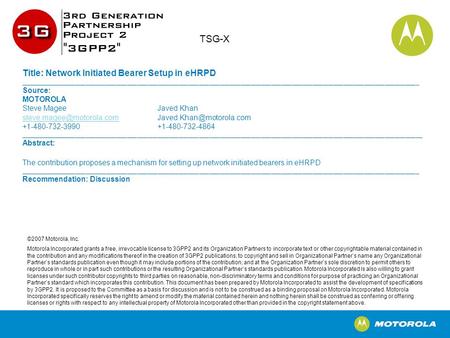 TSG-X Title: Network Initiated Bearer Setup in eHRPD ____________________________________________________________________________________________________________________.