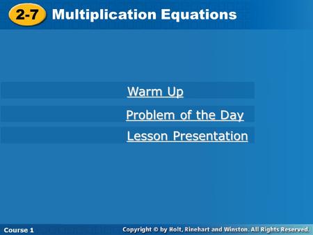 Multiplication Equations