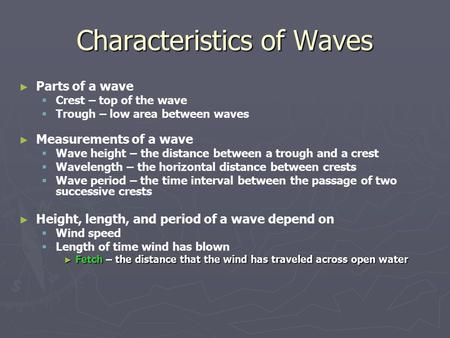 Characteristics of Waves