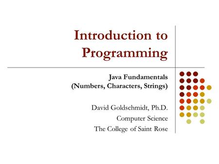 Introduction to Programming