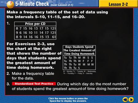 Transparency 2 Click the mouse button or press the Space Bar to display the answers.