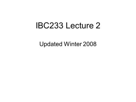 IBC233 Lecture 2 Updated Winter 2008 Agenda Test next Week – Jan 23 ISeries Architecture CL (Control Language) Library Lists Operations Navigator.