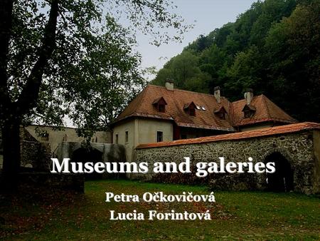 Museums and galeries Petra Očkovičová Lucia Forintová.