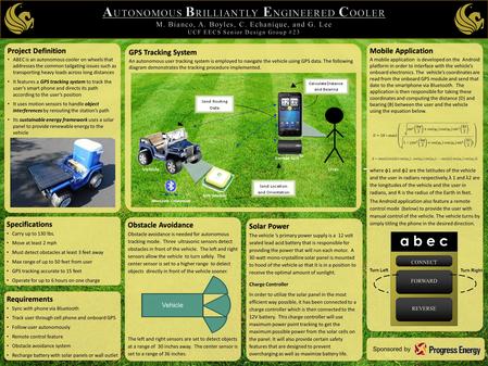 GPS Tracking System An autonomous user tracking system is employed to navigate the vehicle using GPS data. The following diagram demonstrates the tracking.