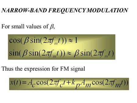 NARROW-BAND FREQUENCY MODULATION