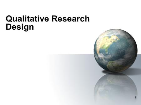 Qualitative Research Design