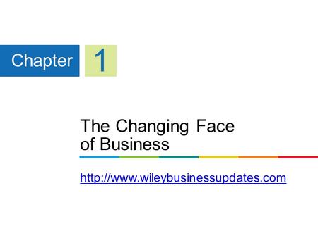 The Changing Face of Business   Chapter 1.