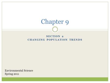 Section 2 Changing Population Trends