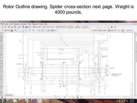 Rotor Outline drawing. Spider cross-section next page. Weight is 4000 pounds.