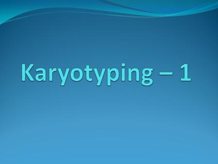 Karyotyping – 1.