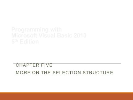 Programming with Microsoft Visual Basic th Edition