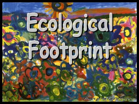 Flowers of the Field by Phil Porter. Ecological Footprint: The area of land and water ecosystems required to produce resources that the population consumes,