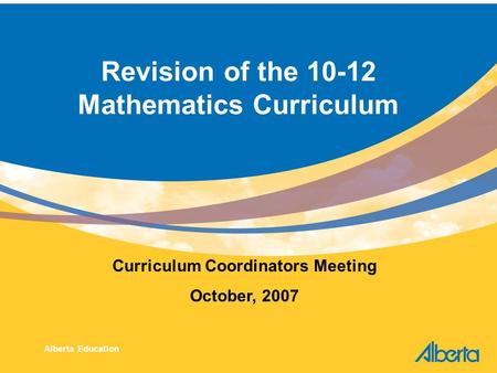 Revision of the Mathematics Curriculum