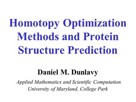 Protein Structure Prediction