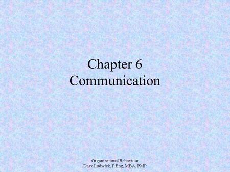 Chapter 6 Communication