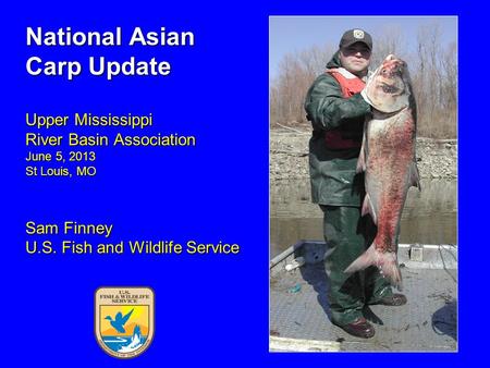 National Asian Carp Update Upper Mississippi River Basin Association June 5, 2013 St Louis, MO Sam Finney U.S. Fish and Wildlife Service.