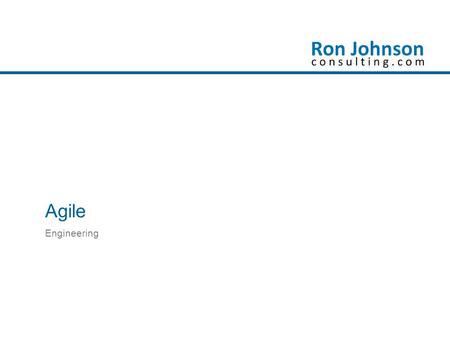 Agile Engineering. Agile - Engineering en·gi·neer·ing enjə ˈ niriNG/ noun the branch of science and technology concerned with the design, building, and.