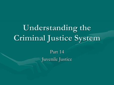 Understanding the Criminal Justice System Part 14 Juvenile Justice.