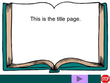 This is the title page.. This is the first content page.