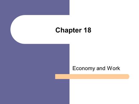 Chapter 18 Economy and Work. Chapter Outline Economy and Society The Changing Global Economy Theoretical Perspectives on Work Characteristics of the Labor.