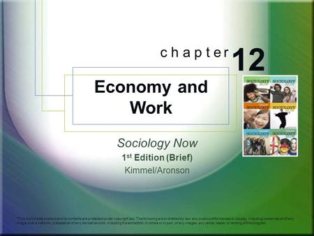 Sociology Now 1 st Edition (Brief) Kimmel/Aronson *This multimedia product and its contents are protected under copyright law. The following are prohibited.