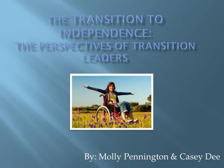 By: Molly Pennington & Casey Dee. Purpose of our research Research question : What are the experiences of those who aid in the process of a young adult.