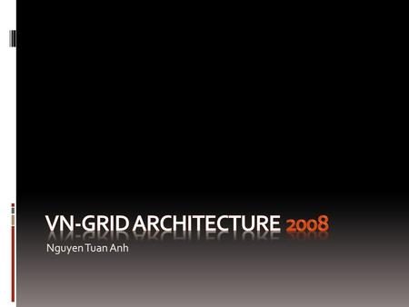 Nguyen Tuan Anh. VN-Grid: Goals  Grid middleware (focus of this presentation)  Tuan Anh  Grid applications  Hoai.