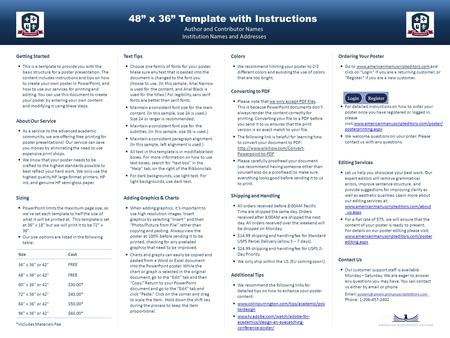 48” x 36” Template with Instructions