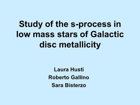 Study of the s-process in low mass stars of Galactic disc metallicity