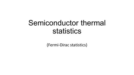 Semiconductor thermal statistics